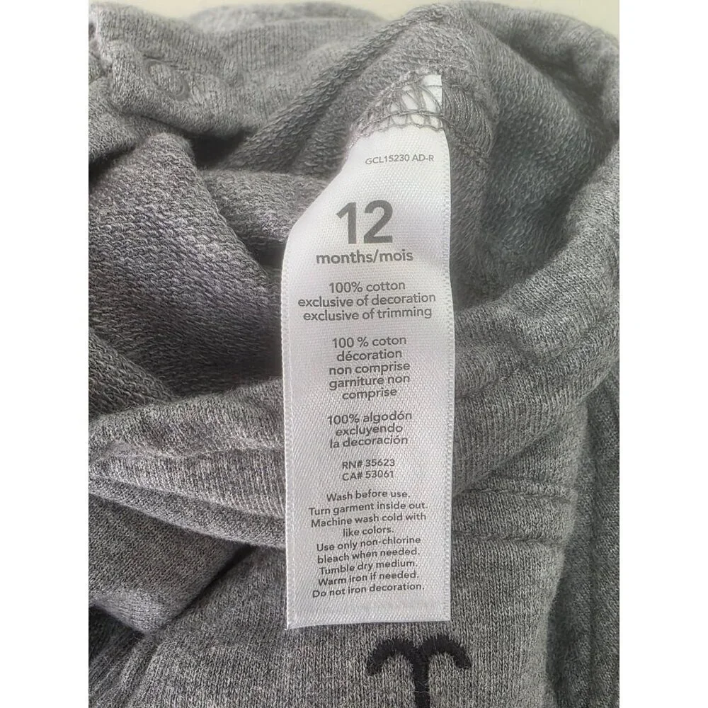 Carters Baby Bundle 6M Navy Sherpa Hood Jacket + 12M Short Romper Gray Blue NWOT